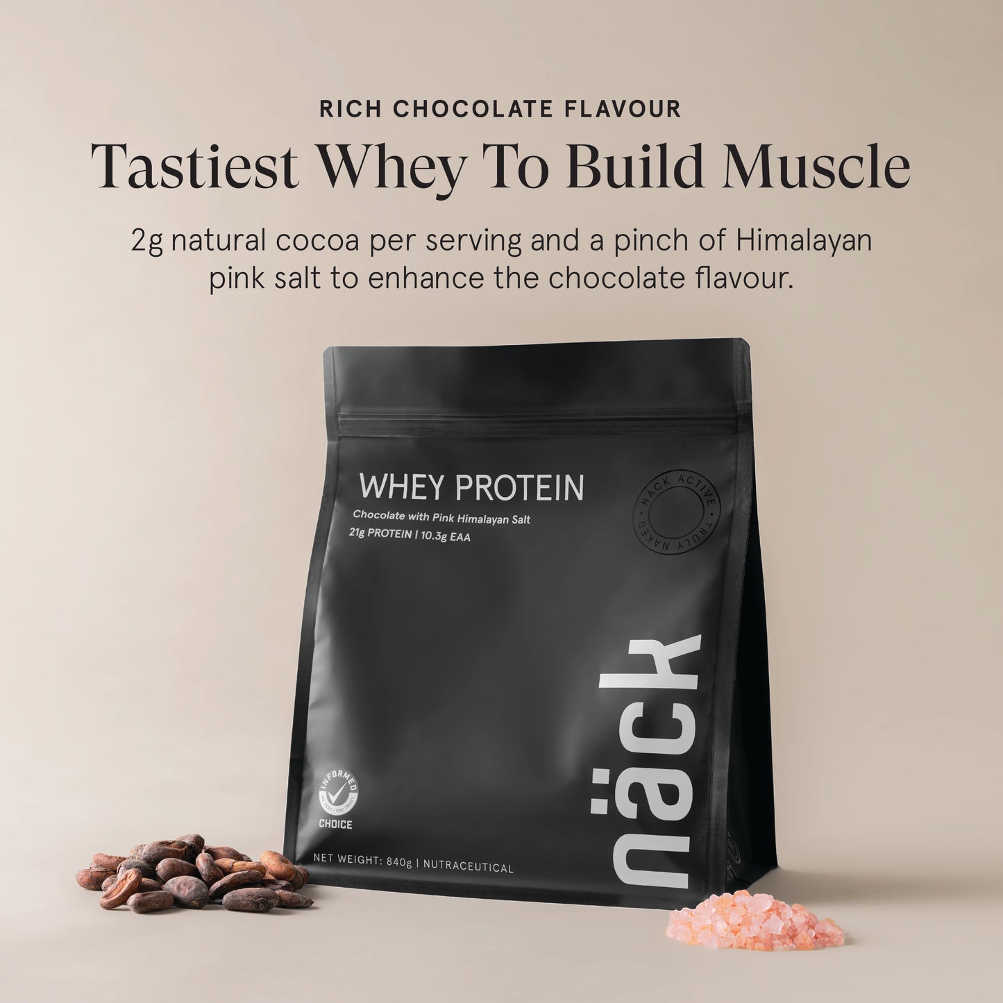 Whey Protein - Chocolate with Pink Himalayan Salt